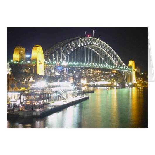sydney harbour bridge night cards (Front Horizontal)