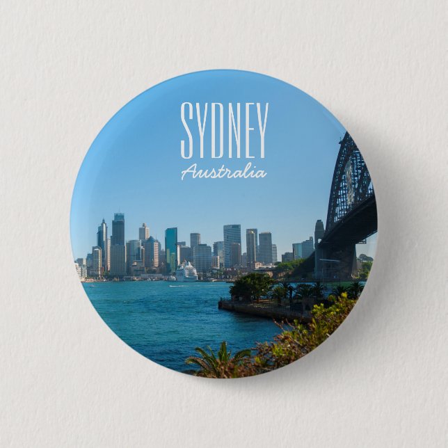 Sydney Harbour Bridge & Opera House Skyline Button (Front)