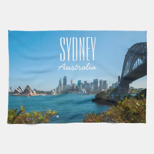 Sydney Harbour Bridge & Opera House Skyline Kitchen Towel (Horizontal)