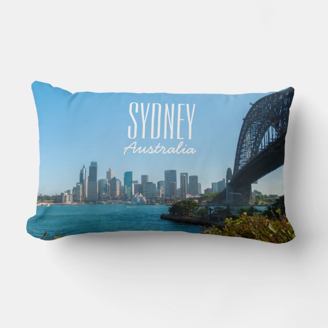 Sydney Harbour Bridge & Opera House Skyline Lumbar Pillow (Front)