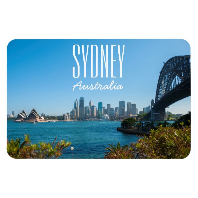 Sydney Harbour Bridge & Opera House Skyline Magnet (Horizontal)