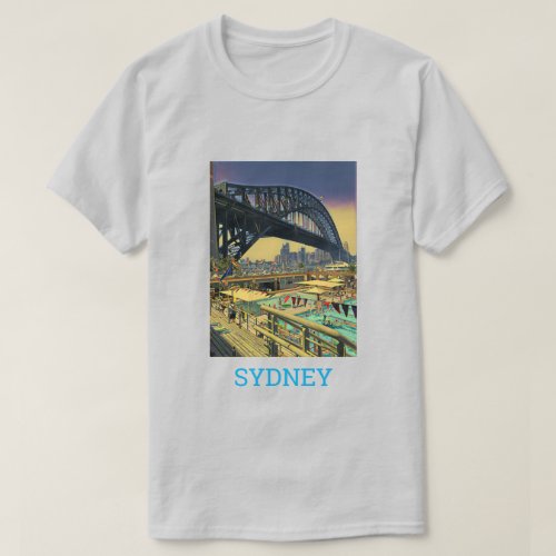 Sydney Harbour Bridge travel art T_Shirt