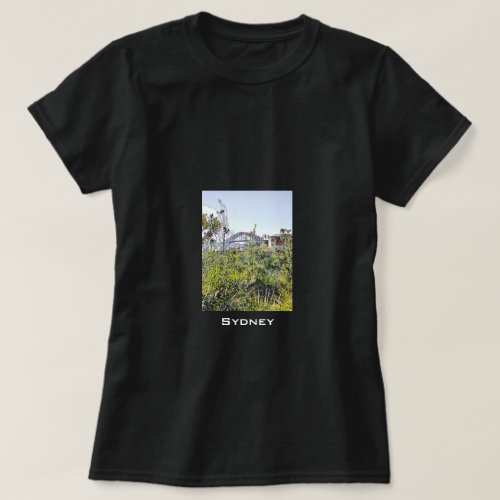 Sydney Harbour Bridge with native plants T_Shirt