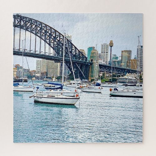 Sydney Harbour Bridge with yachts Jigsaw Puzzle