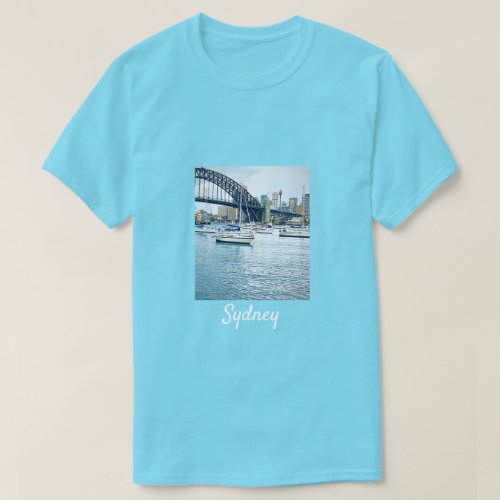 Sydney Harbour Bridge with yachts T_Shirt