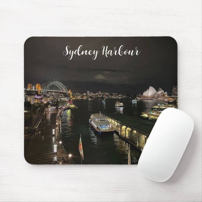 Sydney Harbour by Night, Australia, Photo Mouse Pad (With Mouse)