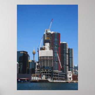 Sydney Harbour Cityscape Painterly Poster