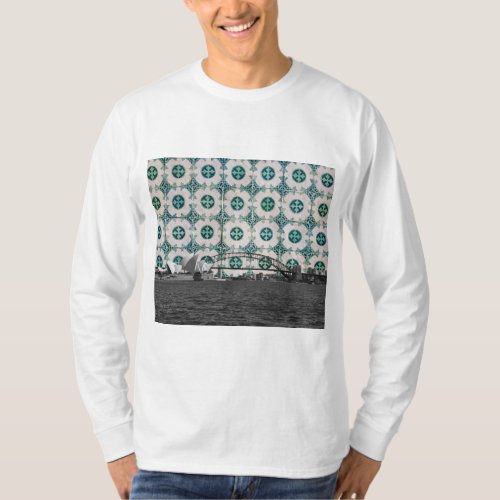 Sydney Harbour Meets Portuguese Tiles Montage T_Shirt