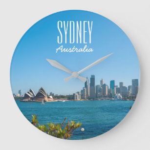 Sydney Harbour Opera House City Skyline Australia Large Clock