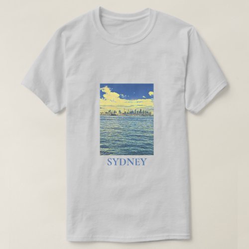 Sydney Harbour skyline travel art T_Shirt