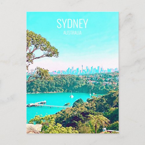 Sydney Harbour Skyline view Mosman Postcard