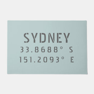 Sydney Latitude and Longitude Doormat