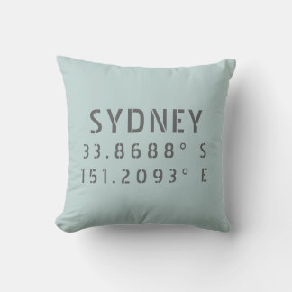 Sydney Latitude Longitude Throw Pillow