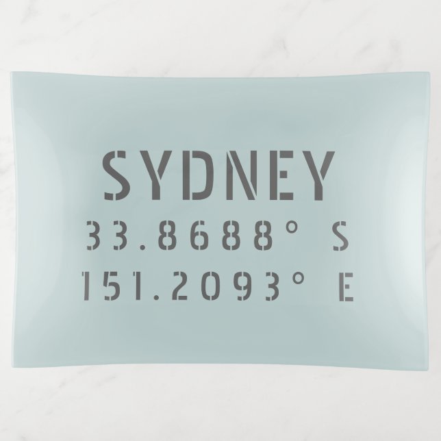 Sydney Latitude Longitude Trinket Tray (Front)