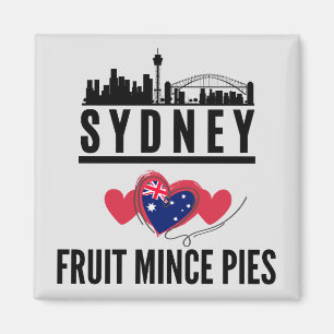 Sydney Loves Fruit Mince Pies Cityscape Magnet