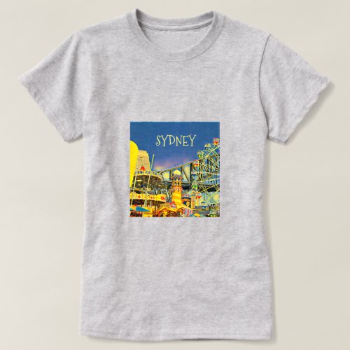 Sydney Luna Park fun fair travel art T_Shirt
