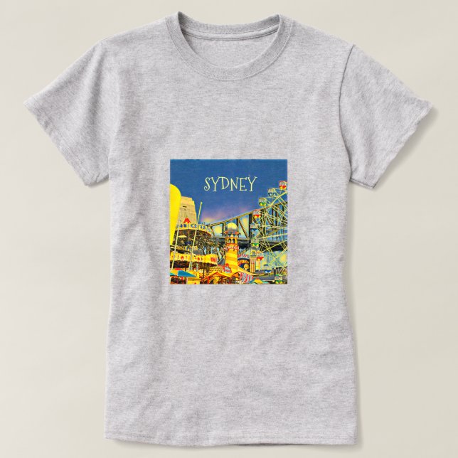 Sydney Luna Park fun fair travel art T-Shirt (Design Front)