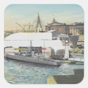 Sydney Maritime Museum from Hotel Balcony. 1998 Square Sticker