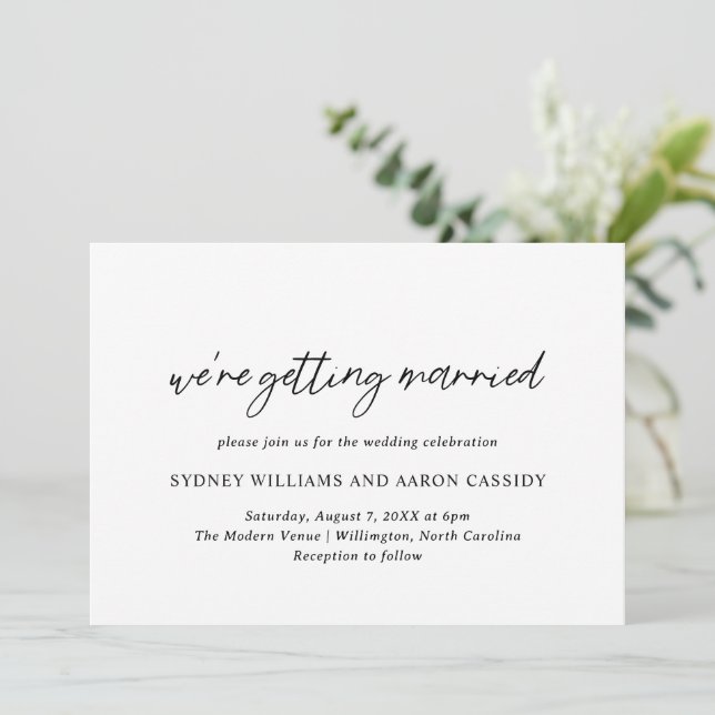 Sydney Modern Wedding Invitation (Standing Front)
