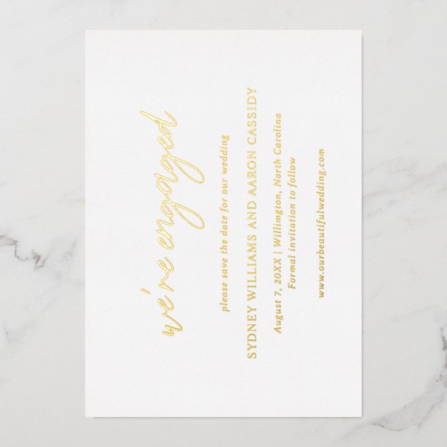 Sydney Modern Wedding Save the Date Foil Invitation (Front)
