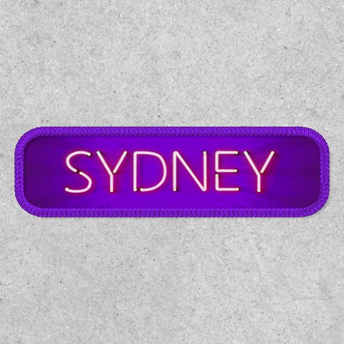 Sydney name in glowing neon lights patch