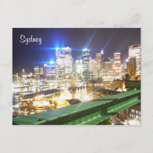sydney night lights postcard
