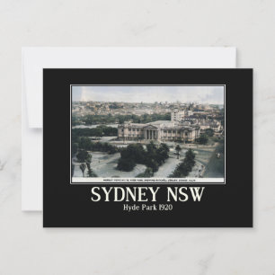 Sydney NSW Hyde Park Vintage Inspired Postcard