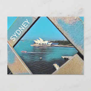 sydney opera art postcard