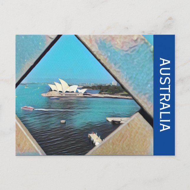 sydney opera blue postcard (Front)