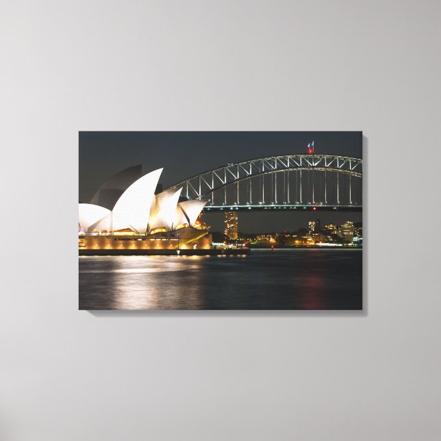 Sydney Opera house and Harbor bridge Canvas Print (Front)
