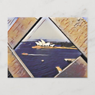 sydney opera house artwork postcard