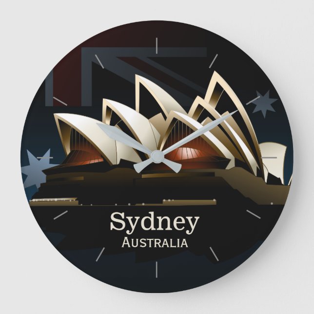 Sydney opera house at night large clock (Front)