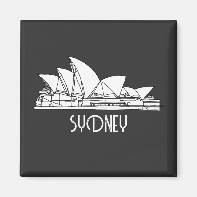 Sydney Opera House Australia drawing sketch Magnet (Front)