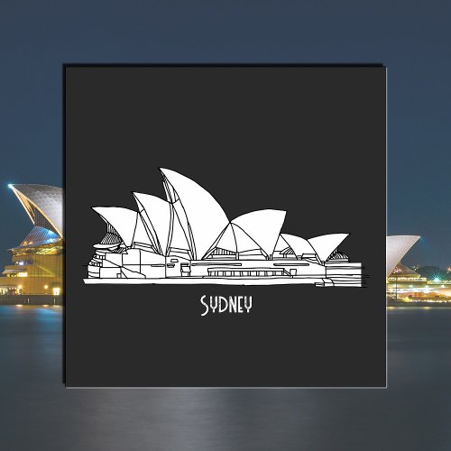 Sydney Opera House Australia drawing souvenir Button