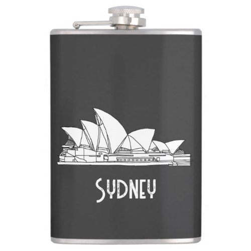 Sydney Opera House Australia drawing souvenir Flask