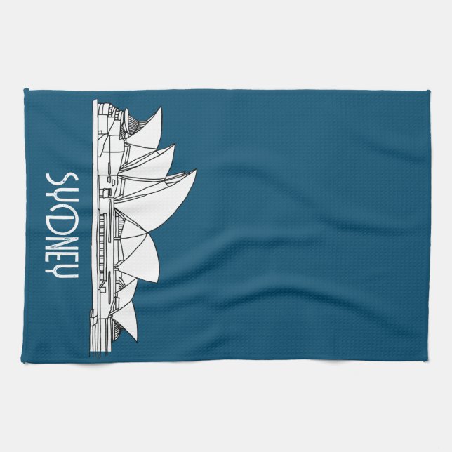 Sydney Opera House Australia drawing souvenir Kitchen Towel (Horizontal)