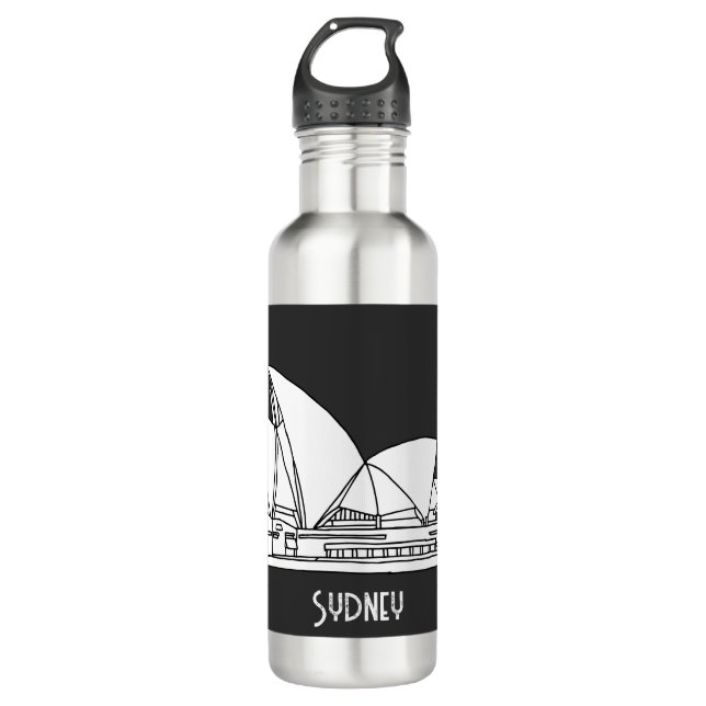 Sydney Opera House Australia drawing souvenir Stainless Steel Water Bottle (Front)