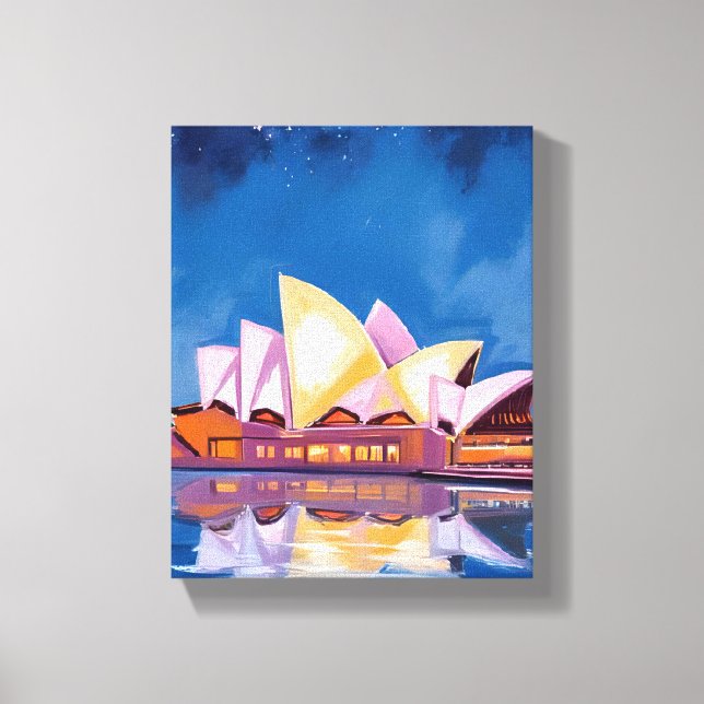 Sydney Opera House, Australia Painting Canvas Print (Front)