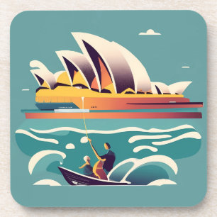 Sydney Opera House Australia painting souvenir Beverage Coaster