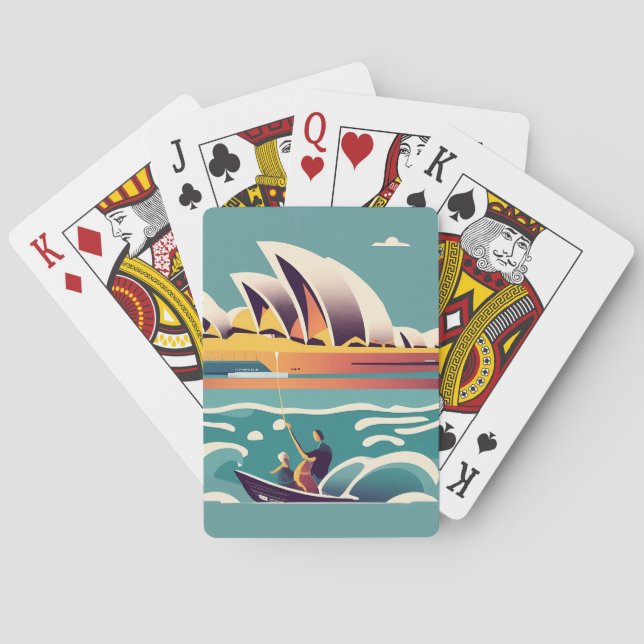 Sydney Opera House Australia painting souvenir Poker Cards (Back)