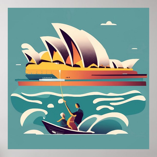 Sydney Opera House Australia painting souvenir Poster (Front)