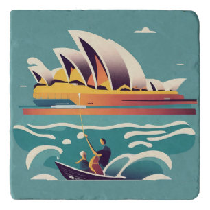 Sydney Opera House Australia painting souvenir Trivet