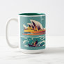 Sydney Opera House Australia painting souvenir Two-Tone Coffee Mug