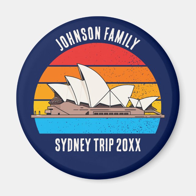 Sydney Opera House Australia Trip Custom Blue Magnet (Front)