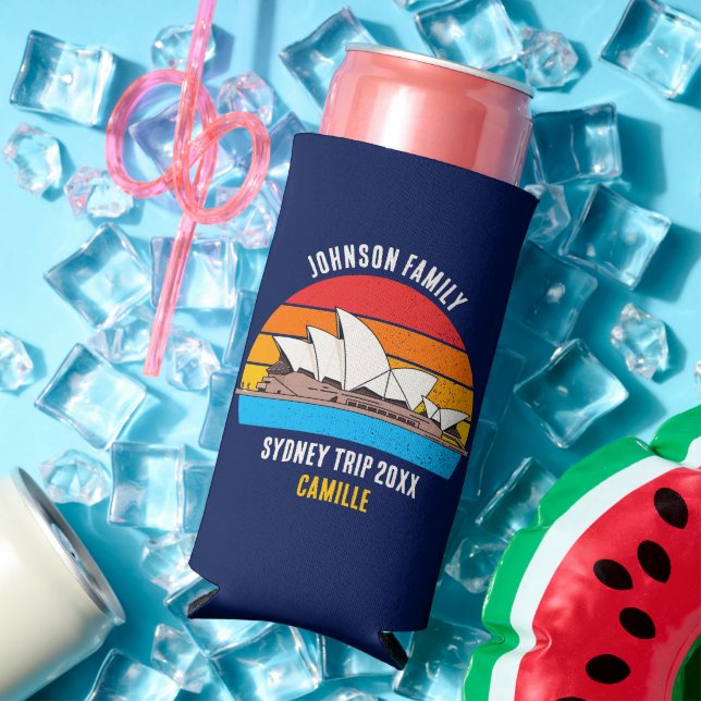 Sydney Opera House Australia Trip Custom Blue Seltzer Can Cooler (In Situ Summer)