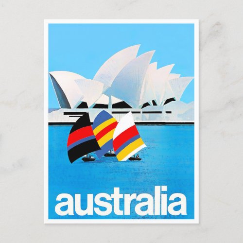 Sydney Opera House Australia vintage travel Postcard