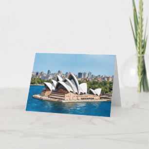 Sydney Opera House Australia Watercolor Card