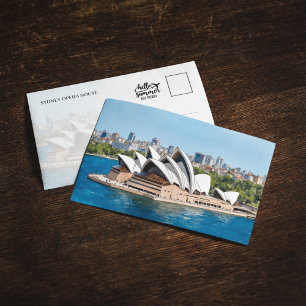 Sydney Opera House Australia Watercolor Postcard