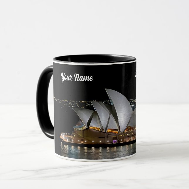Sydney Opera House by Night, Australia, Photo Mug (Front Left)