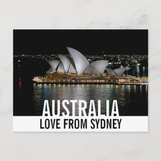 Sydney Opera House by Night Love from Australia Postcard